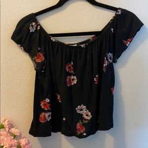 Black off the shoulder top